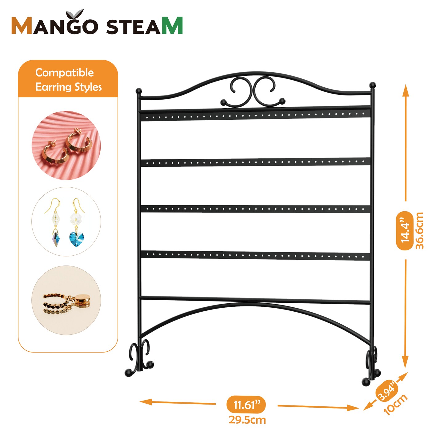Mango Steam Tabletop Jewelry Organizer for Hanging Stud Earrings