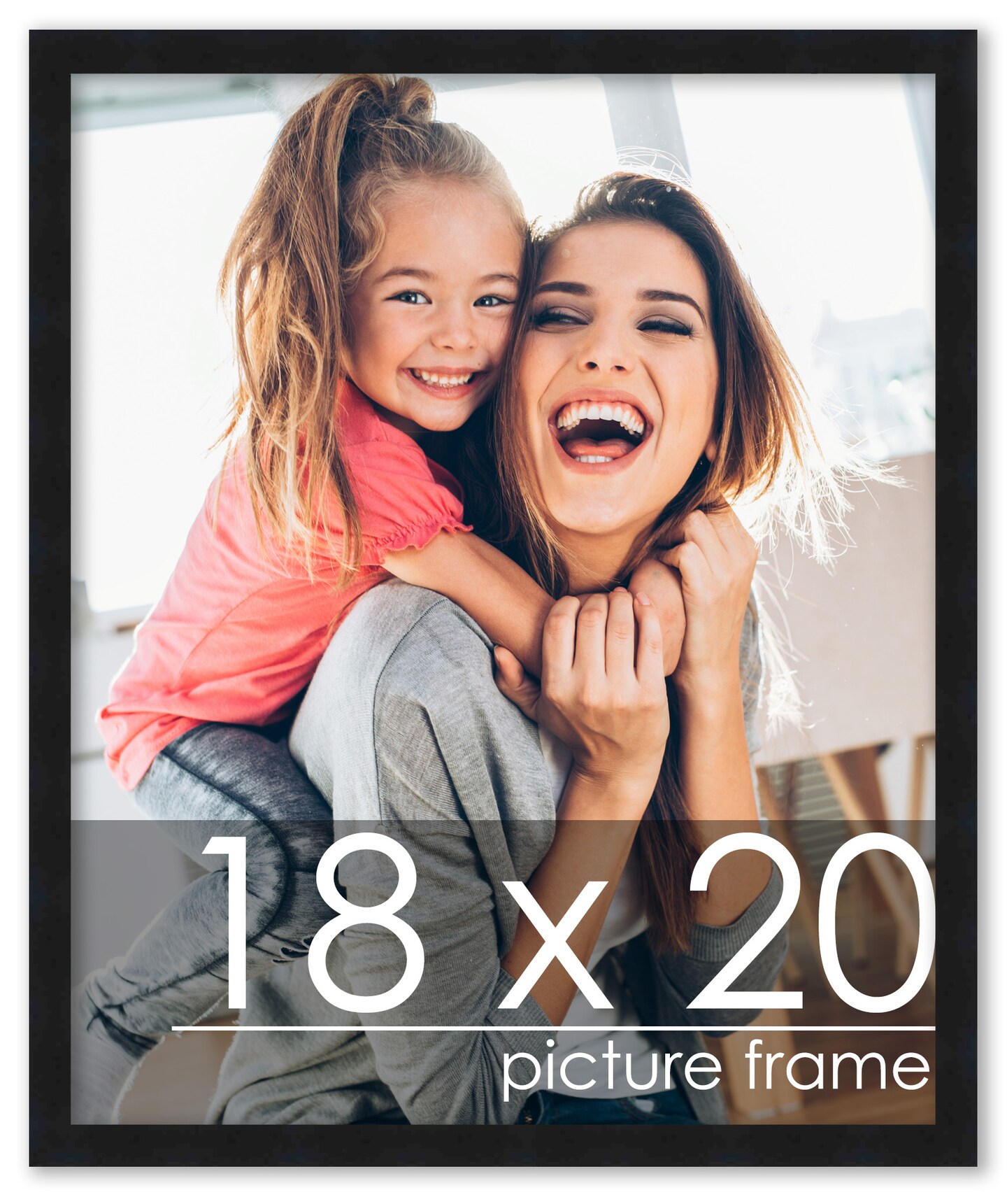 18x20 Solid Wood Picture Frame with UV-Resistant Acrylic &#x26; Acid-Free Backing, Available in 6 Finishes: Matte Black, Matte White, Metallic Bronze, Silver, Natural Wood Grain &#x26; Mahogany