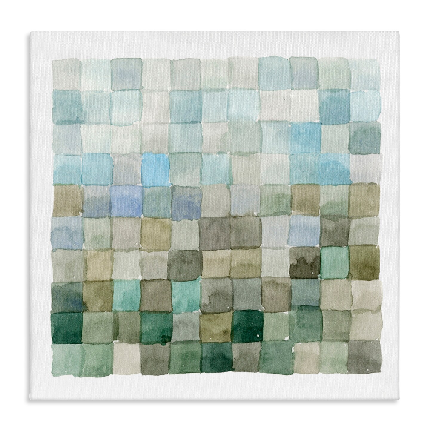Stupell Industries Modern Watercolor Checkered Shapes Canvas Wall Art