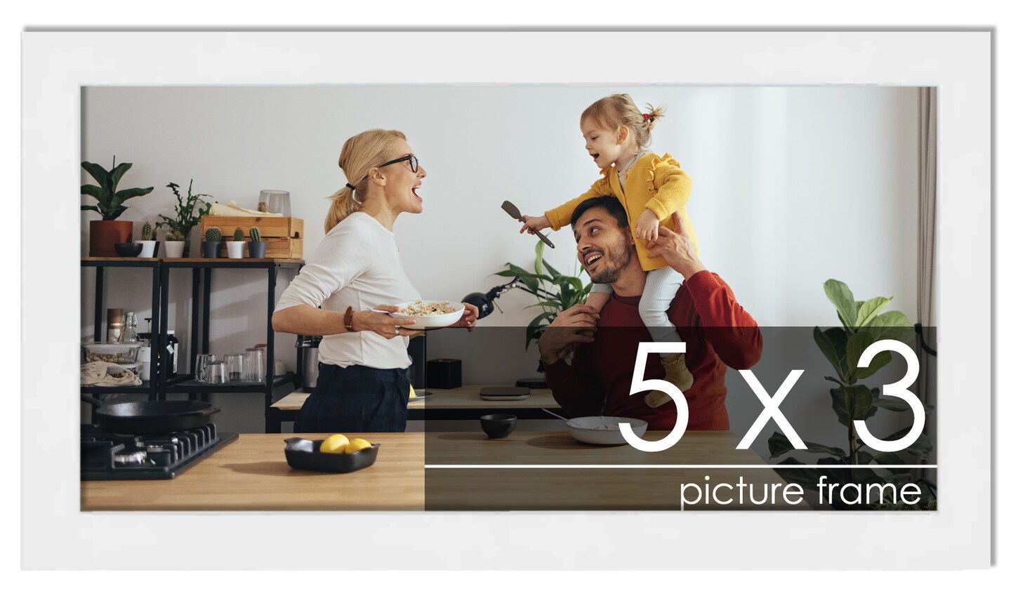 5x3 Solid Wood Picture Frame with UV-Resistant Acrylic & Acid-Free Backing, Available in 6 Finishes: Matte Black, Matte White, Metallic Bronze, Silver, Natural Wood Grain & Mahogany