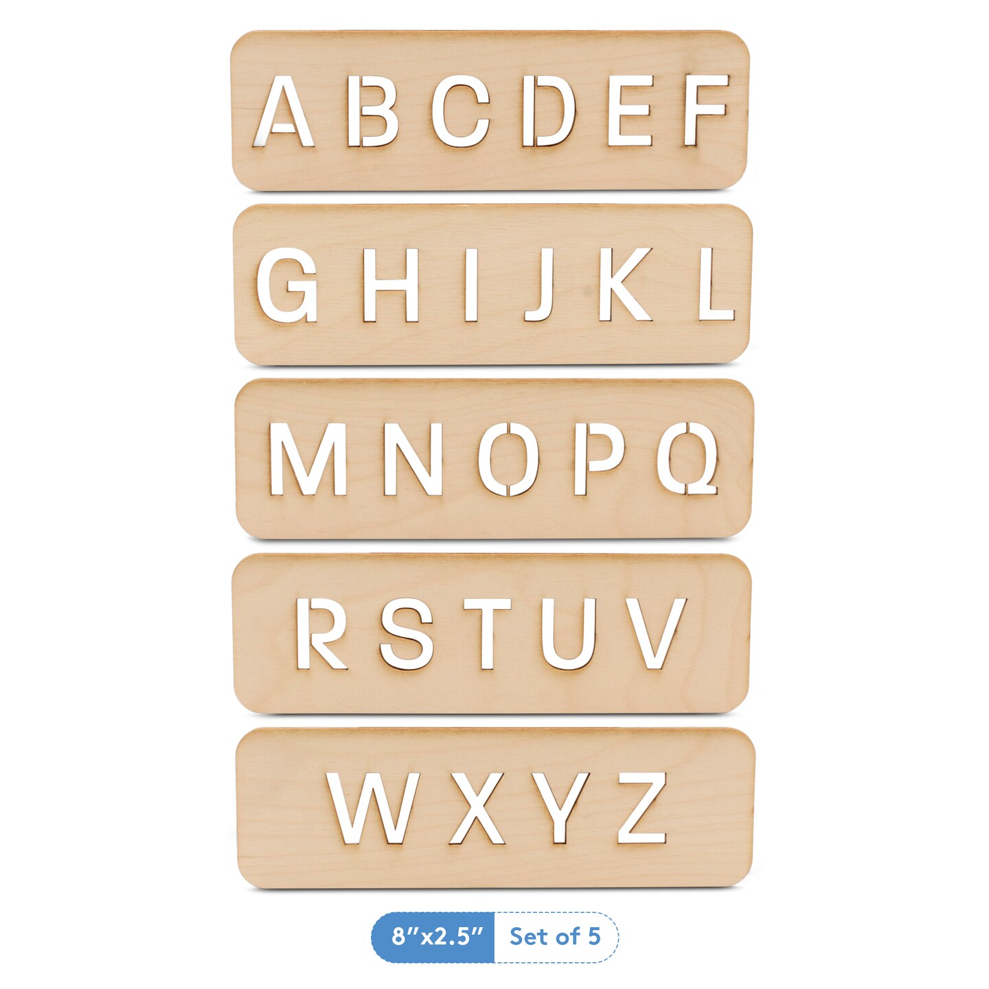 Eco-friendly Letter Stencils for Painting & DIY Crafts, 1” Alphabet |Woodpeckers