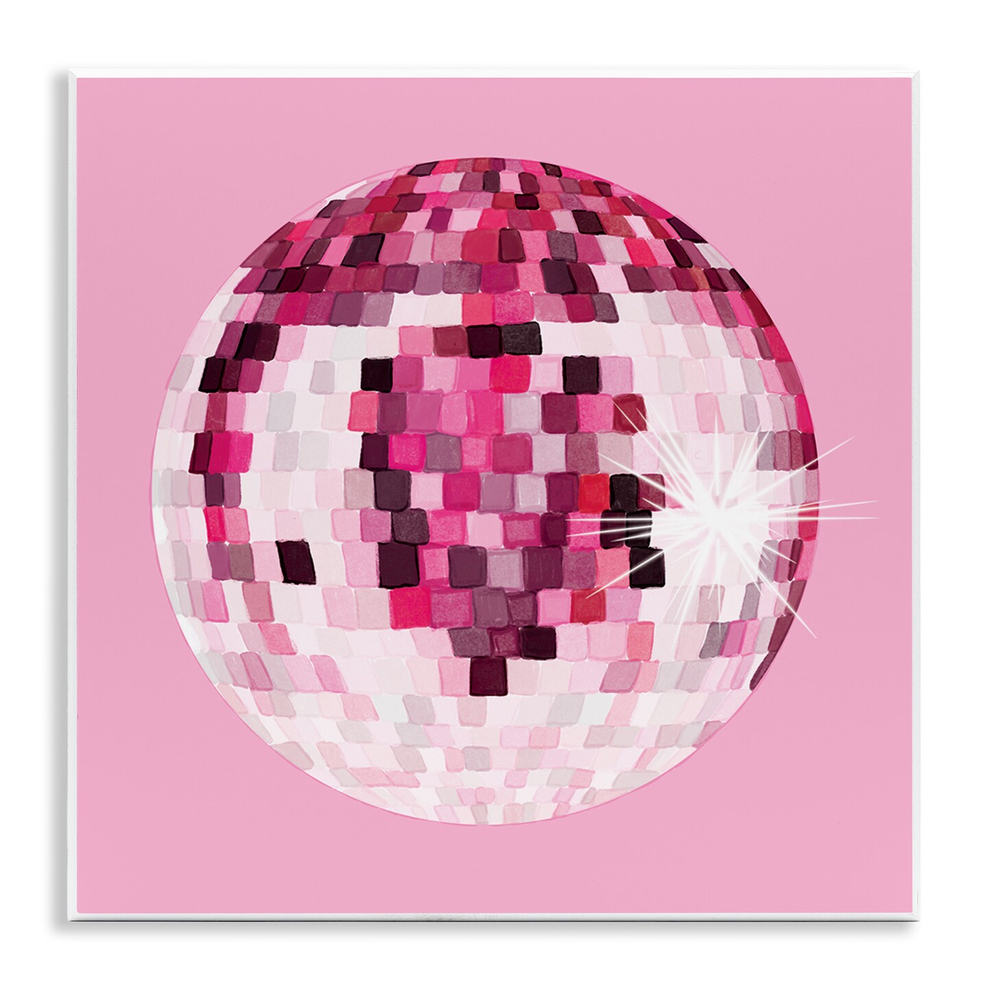 Stupell Industries Dazzling Pink Disco Ball Wall Plaque Art