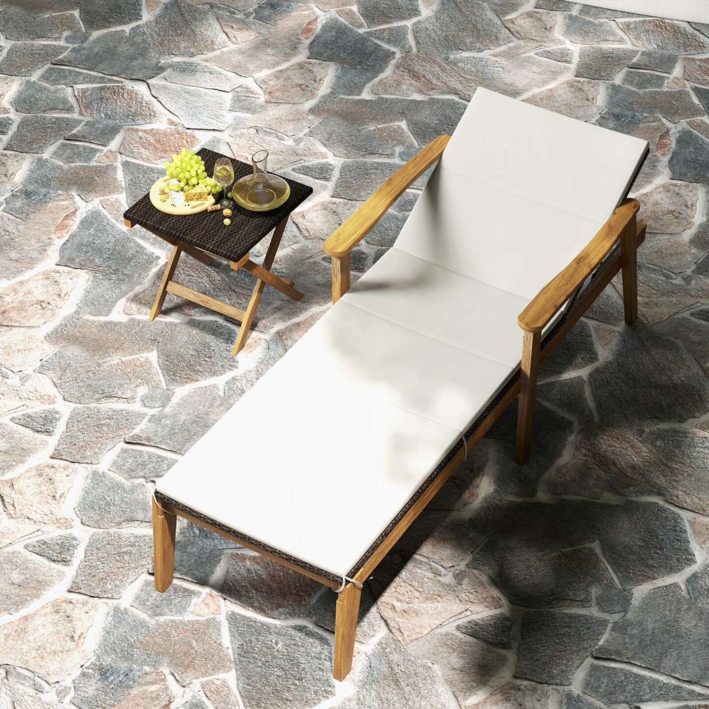 Costway 2/4 PCS Outdoor Chaise Lounge Chair Set with Armrests & 4-Level Backrest for Poolside