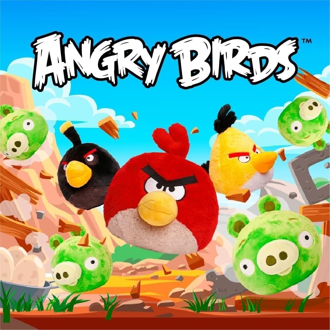 Mighty Mojo Angry Birds Plush 12 Inch Red Yellow Green Soft Collectible Dolls