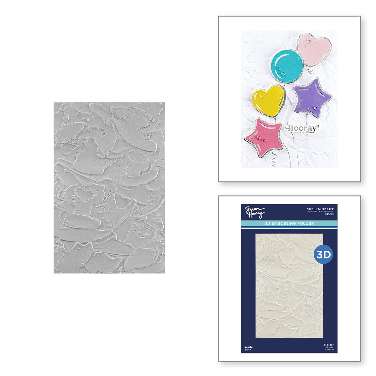 Spellbinders 3D Embossing Folder By Simon Hurley-Plaster, Birthday Bash