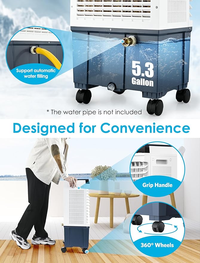 Air Choice&#xAE; Evaporative Air Cooler, 1800CFM Swamp Cooler