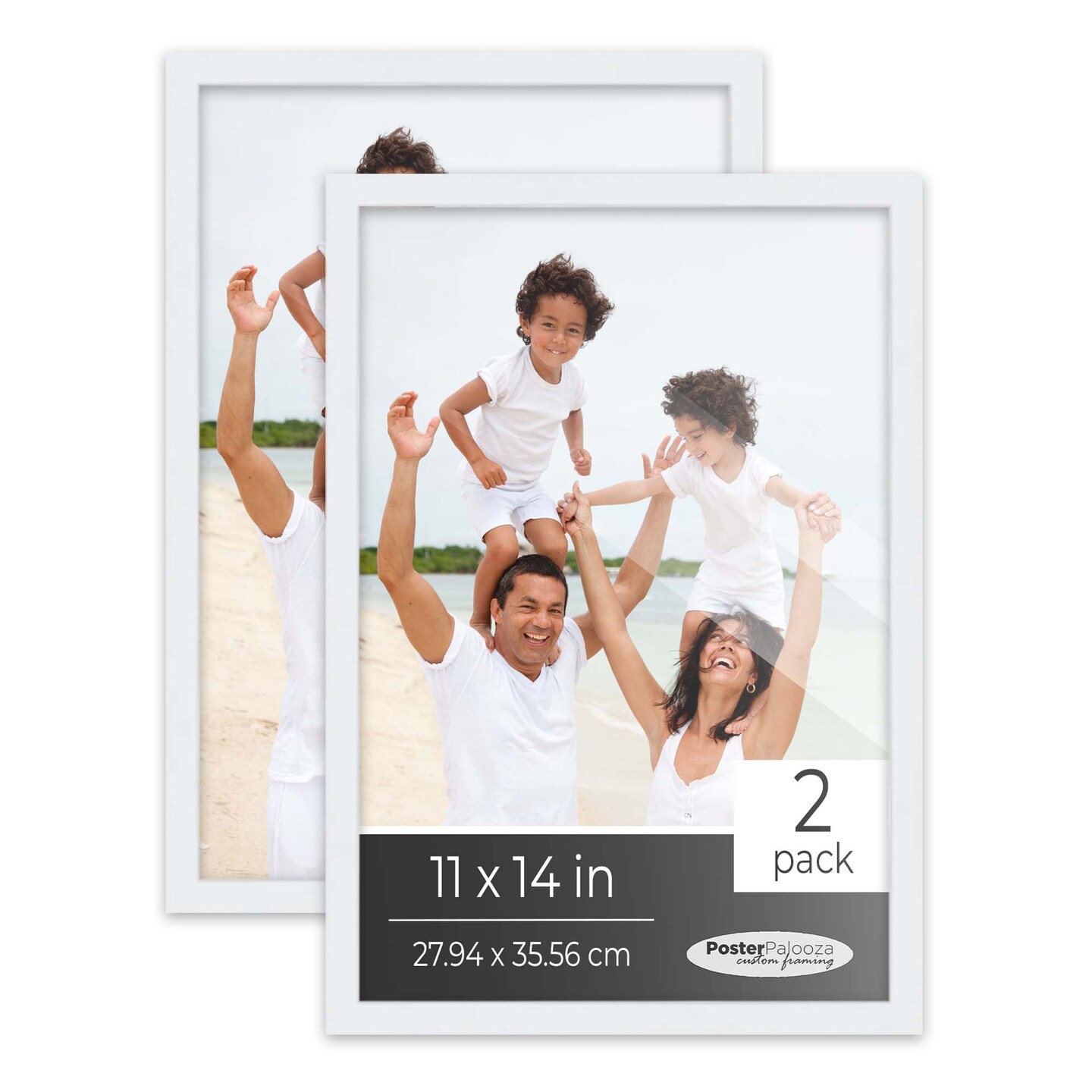 Pack of 2 Matte White Picture Frames | Solid Wood | UV-Resistant Acrylic | Easy Gallery Wall Setup