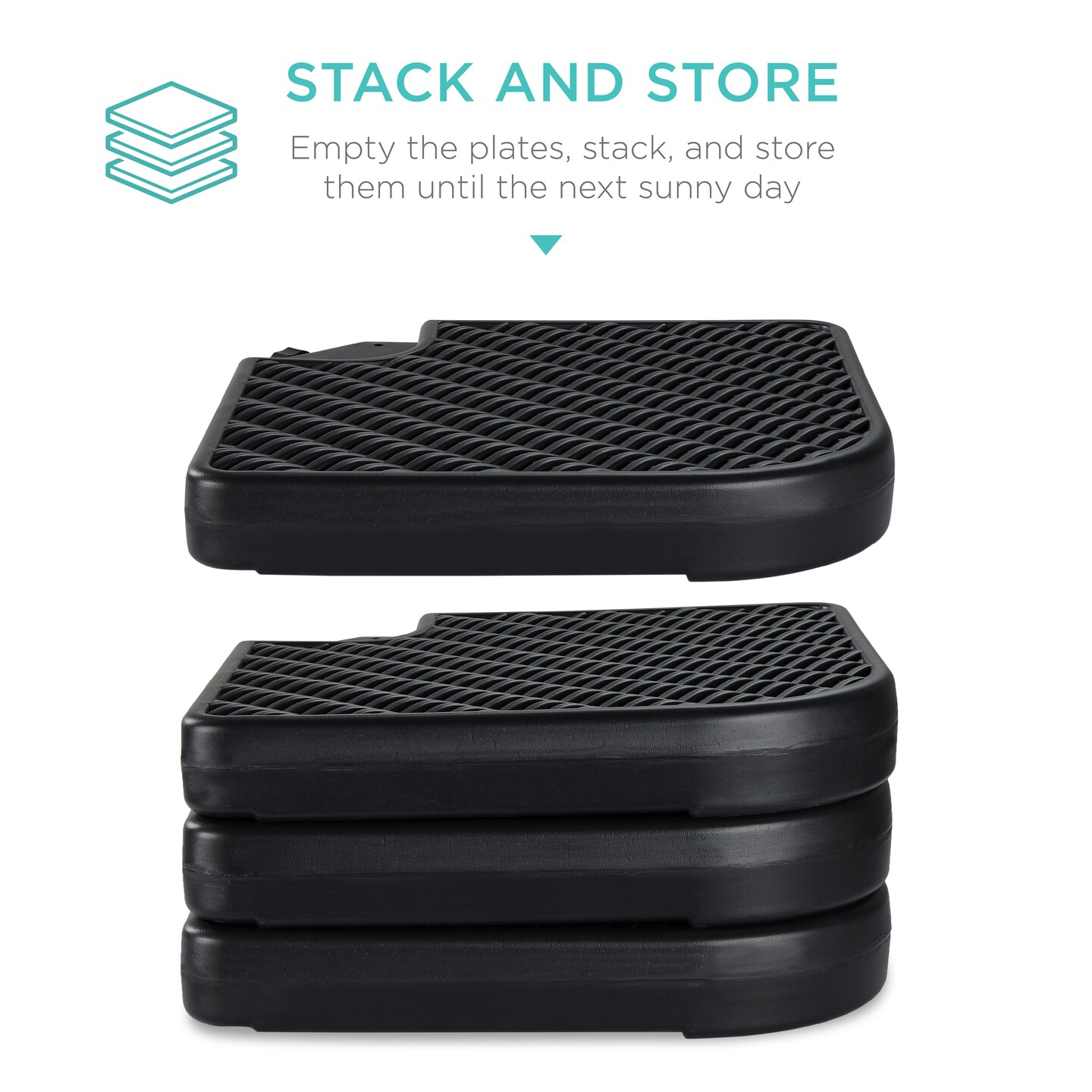 Best Choice Products 4-Piece Cantilever Offset Patio Umbrella Stand Square Base Plate Set w/ Easy-Fill Spouts