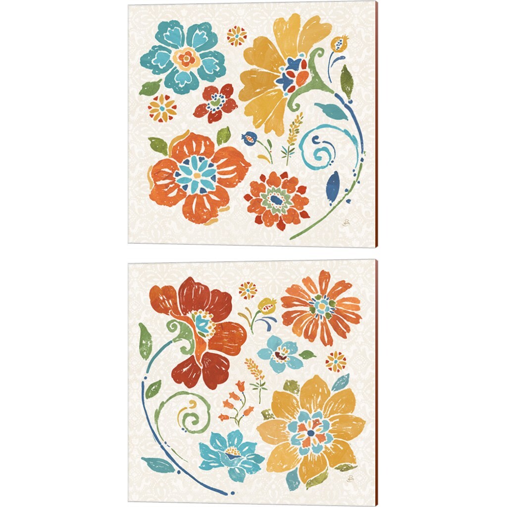 Spanish Impressions A by Daphne Brissonnet 14&#x22; x 14&#x22; Canvas Wall Art (Set of 2)