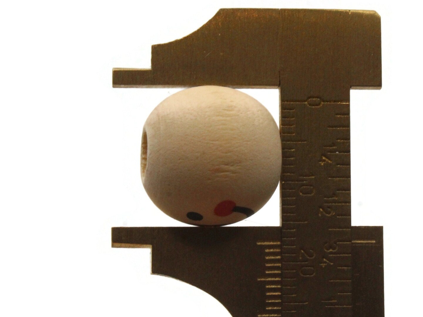 12 17mm Round Wood Smiling Face Doll Head Beads Large Hole Natural Wooden Beads
