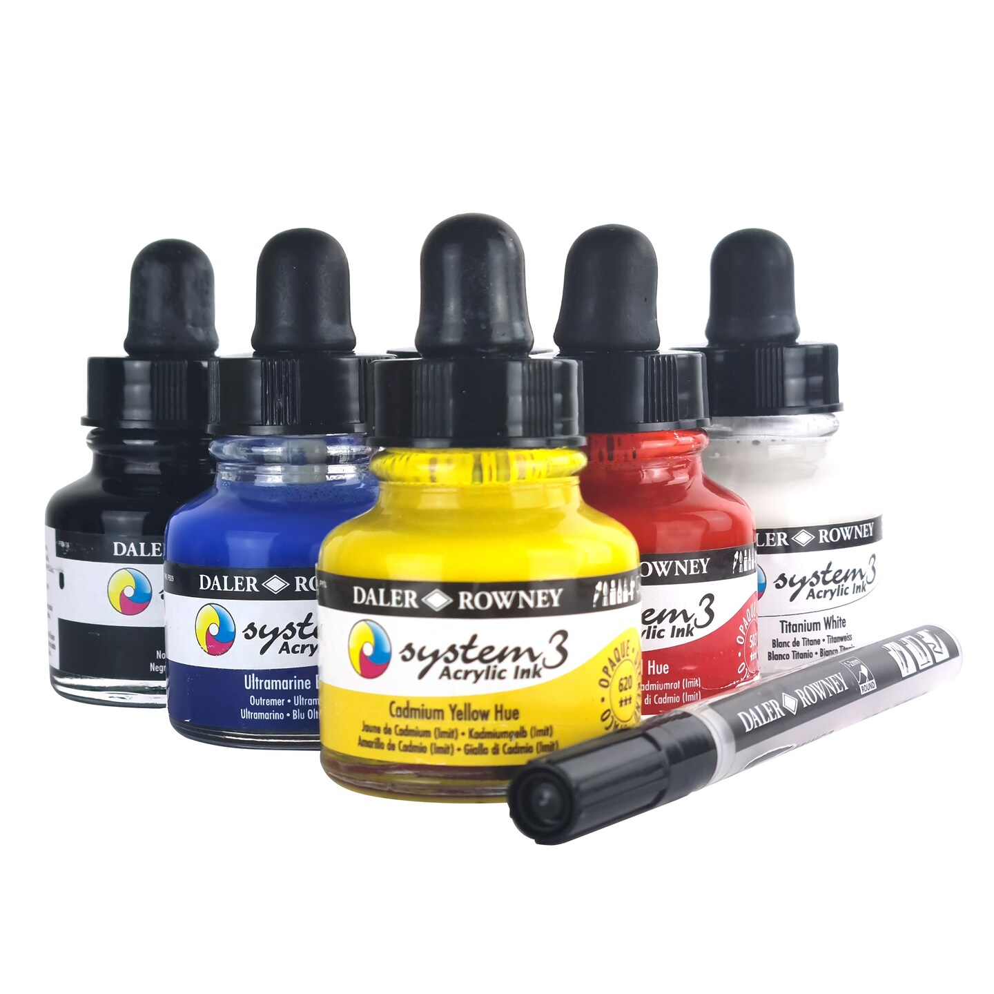 Daler-Rowney System3 Acrylic Ink Introduction Set 6/Pkg-Assorted Colors