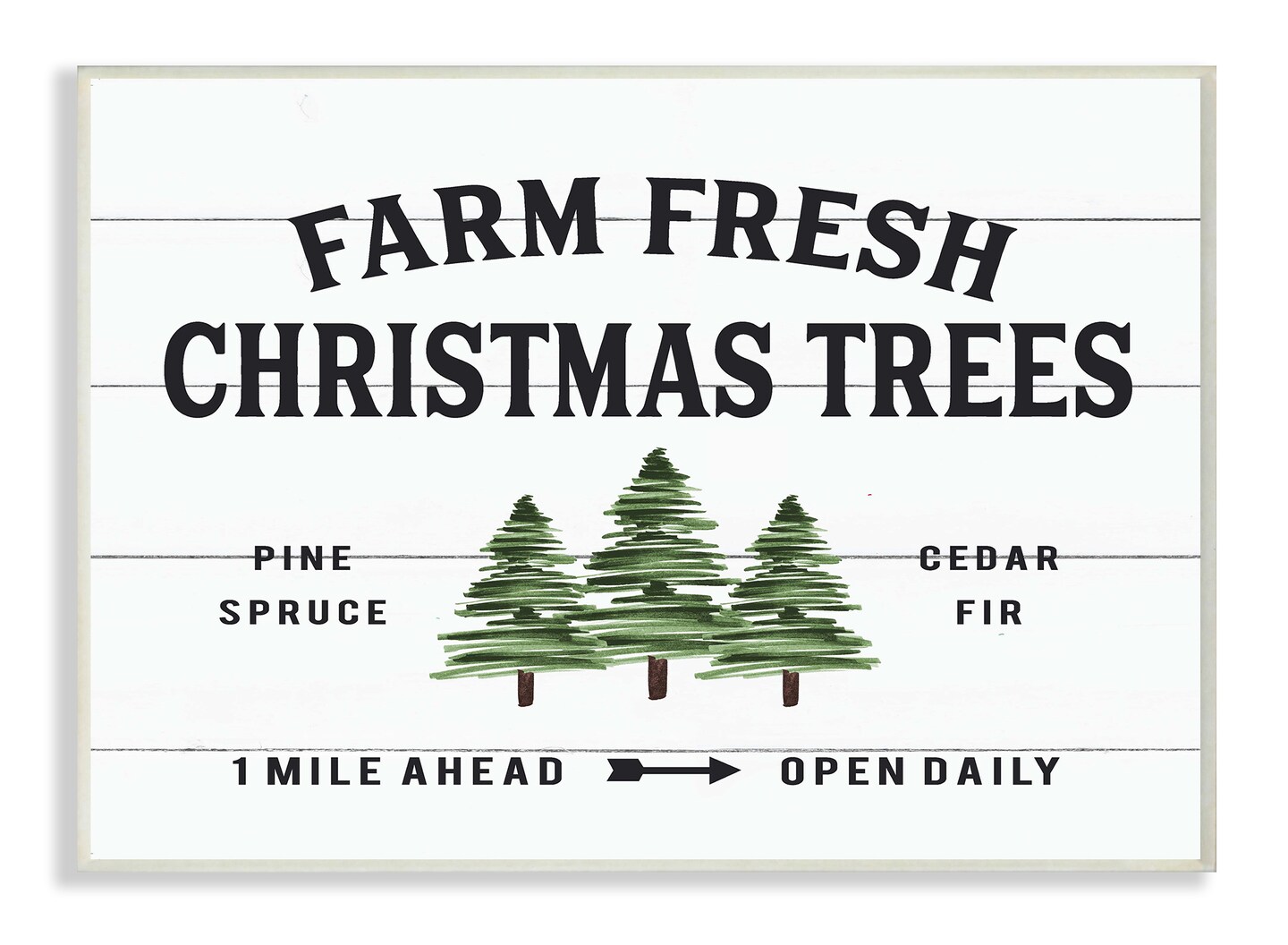 Stupell Industries White Farmhouse Christmas Tree Sign Wall Plaque Art