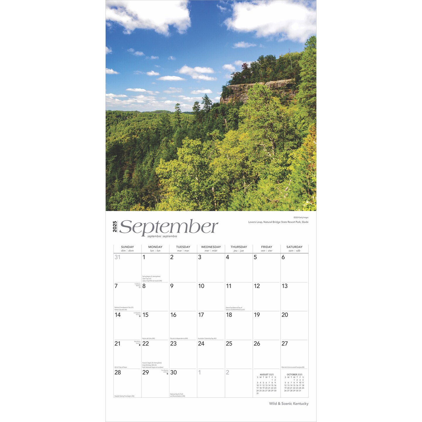 Kentucky Wild &#x26; Scenic | 2025 12 x 24 Inch Monthly Square Wall Calendar | Plastic-Free | BrownTrout | USA United States of America Southeast State Nature