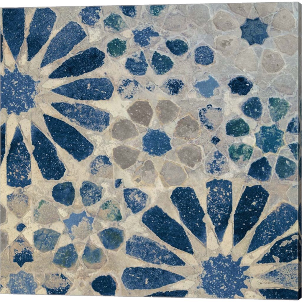 Alhambra Tile Stone by Sue Schlabach 14" x 14" Canvas Wall Art (Set of 2)