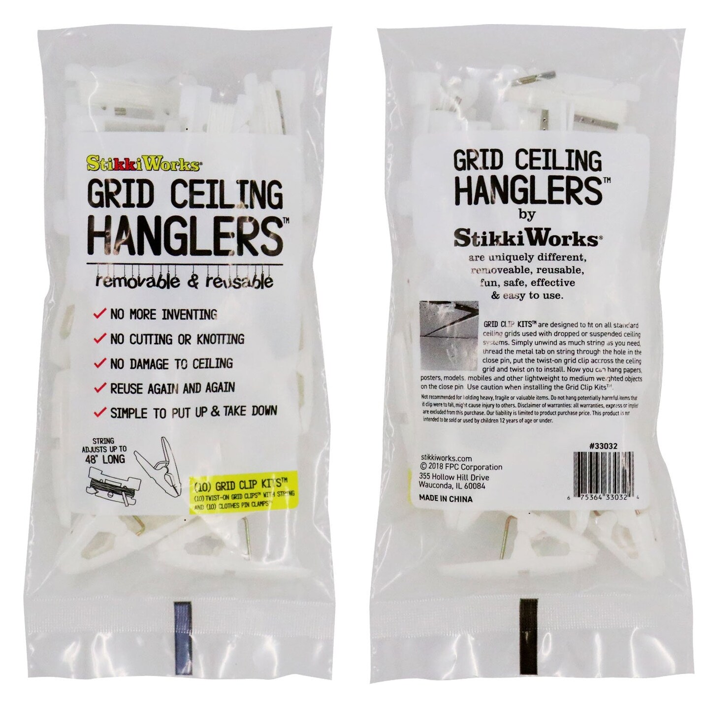 Grid Ceiling Hanglers&#x2122; Grid Clip Kits&#x2122;, 10 Count