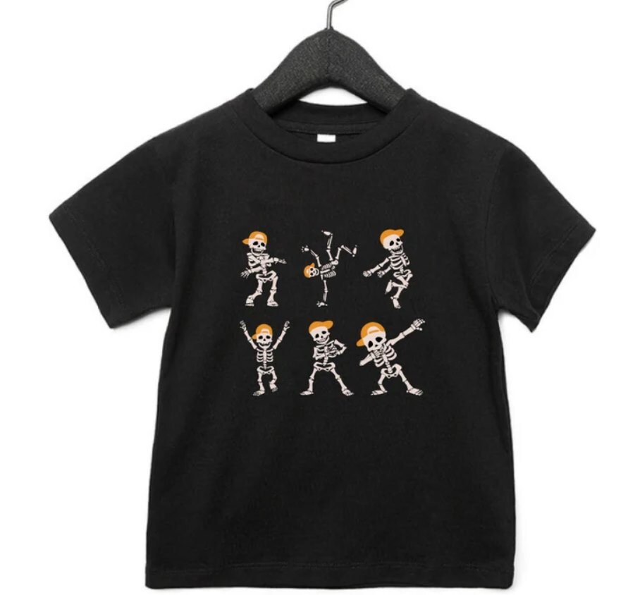 Kids Dancing Skeleton Halloween Shirt, Boys Halloween Shirt, Girls Halloween Shirt, Halloween Shirts for Kids, Dancing Skeleton Shirt MakerPlace by