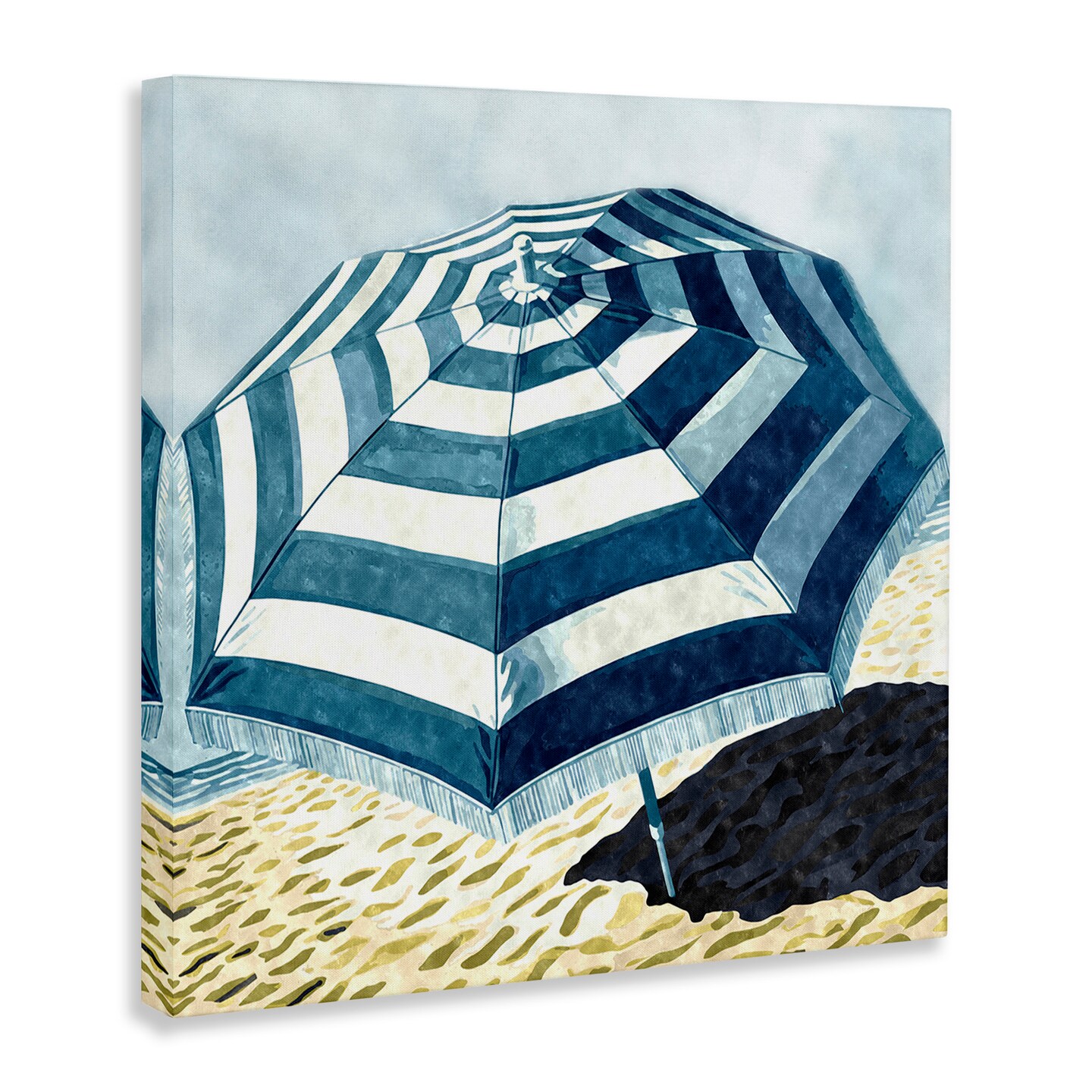 Stupell Industries Striped Beach Umbrella Canvas Wall Art