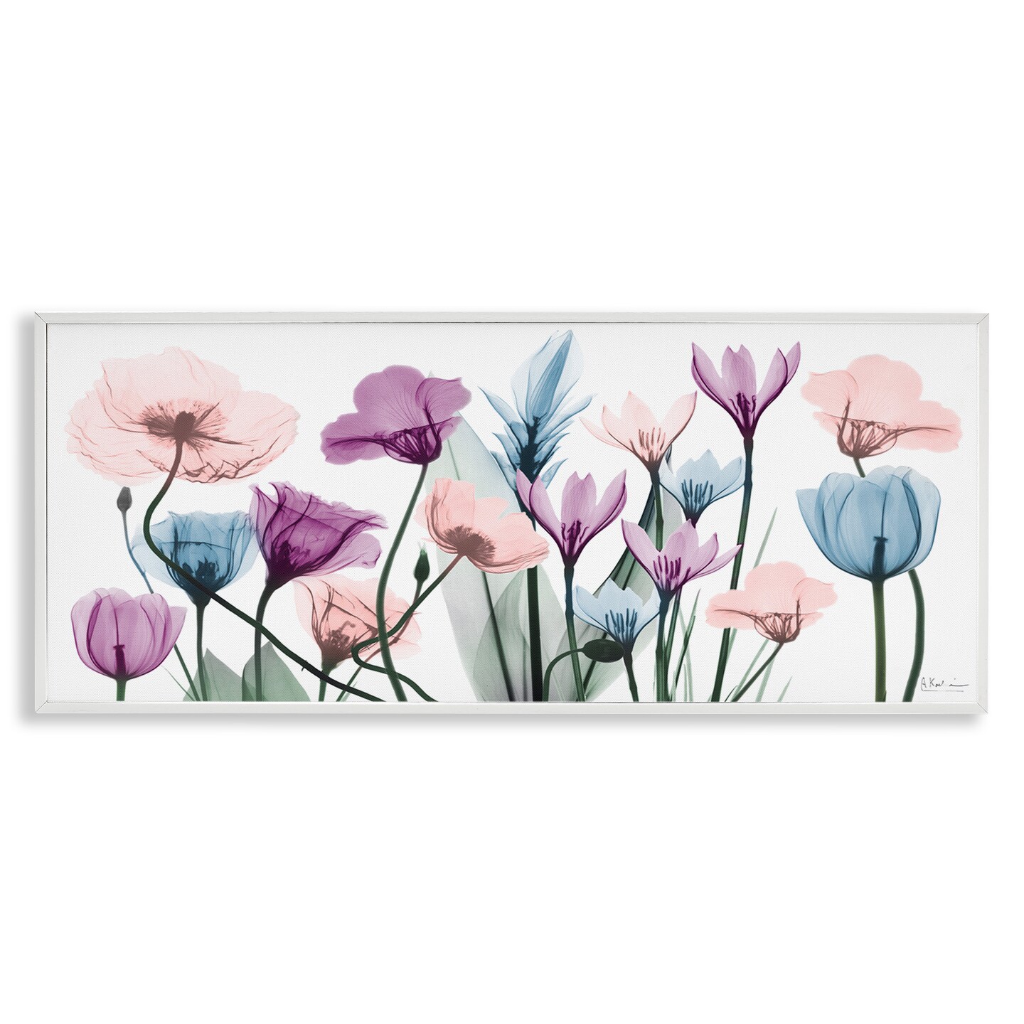 Stupell Industries Modern Translucent Pastel Tulips Framed Giclee Art