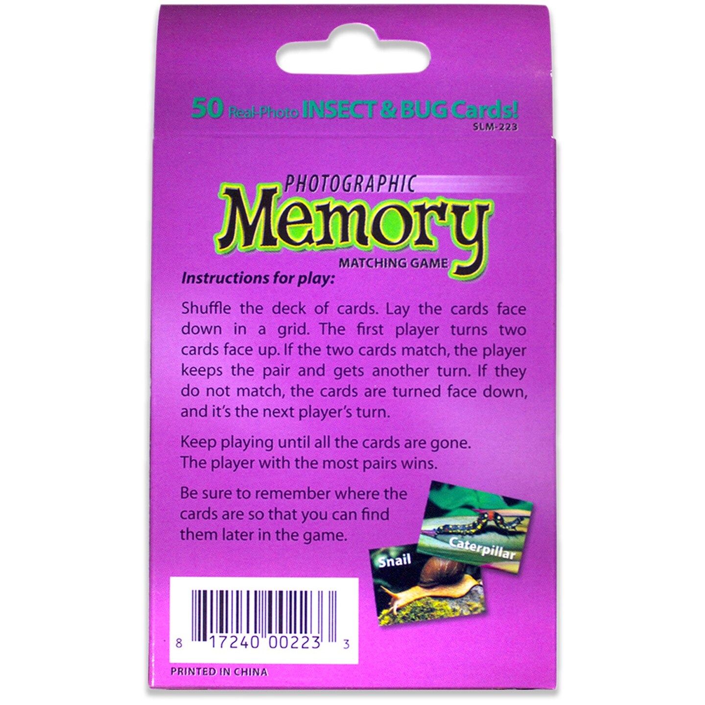 Photographic Memory Matching Game, Insects &#x26; Bugs