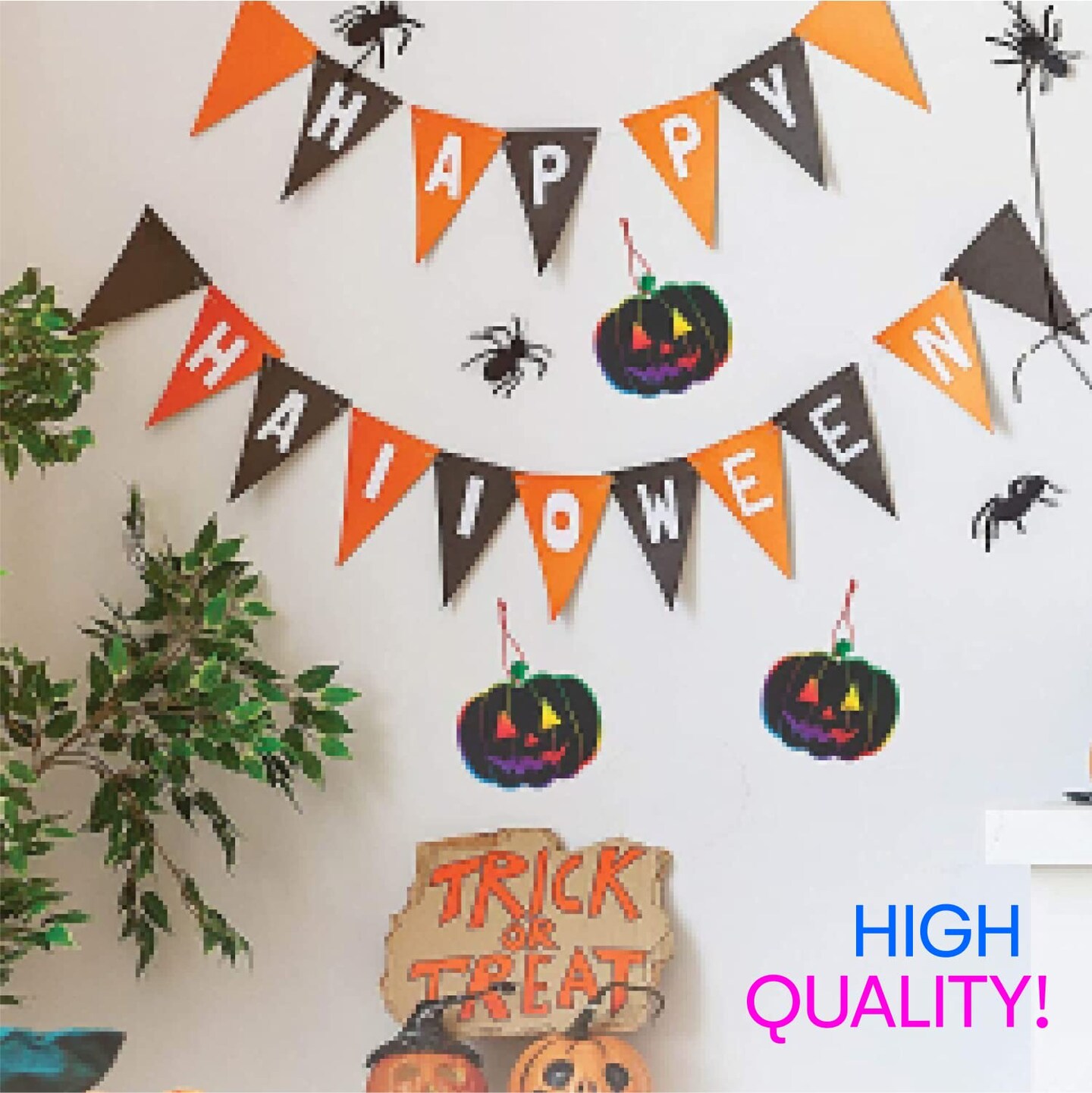 Halloween Scratch Art Trick or Treak Paper Crafts Kit Bulk Pack of Halloween Pumpkins with Magic Rainbow Colors - 24 Pumpkin Ornaments, 24 Scratch Sticks, 24 Ribbons