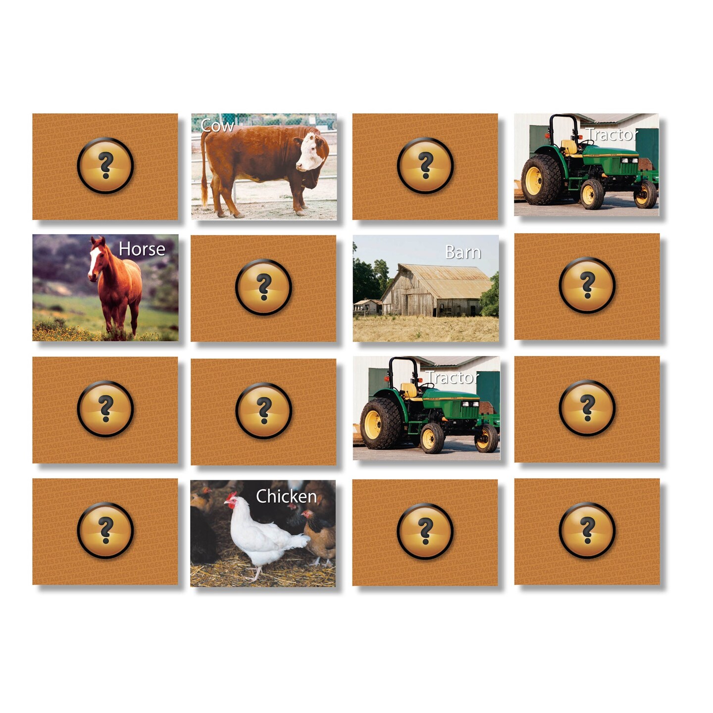 Photographic Memory Matching Game, On the Farm