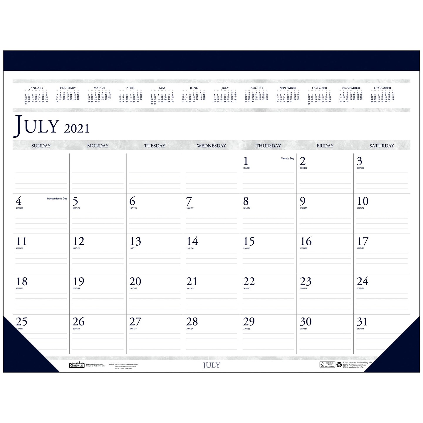 Academic Desk Pad, 18 1/2&#x22; x 13&#x22;