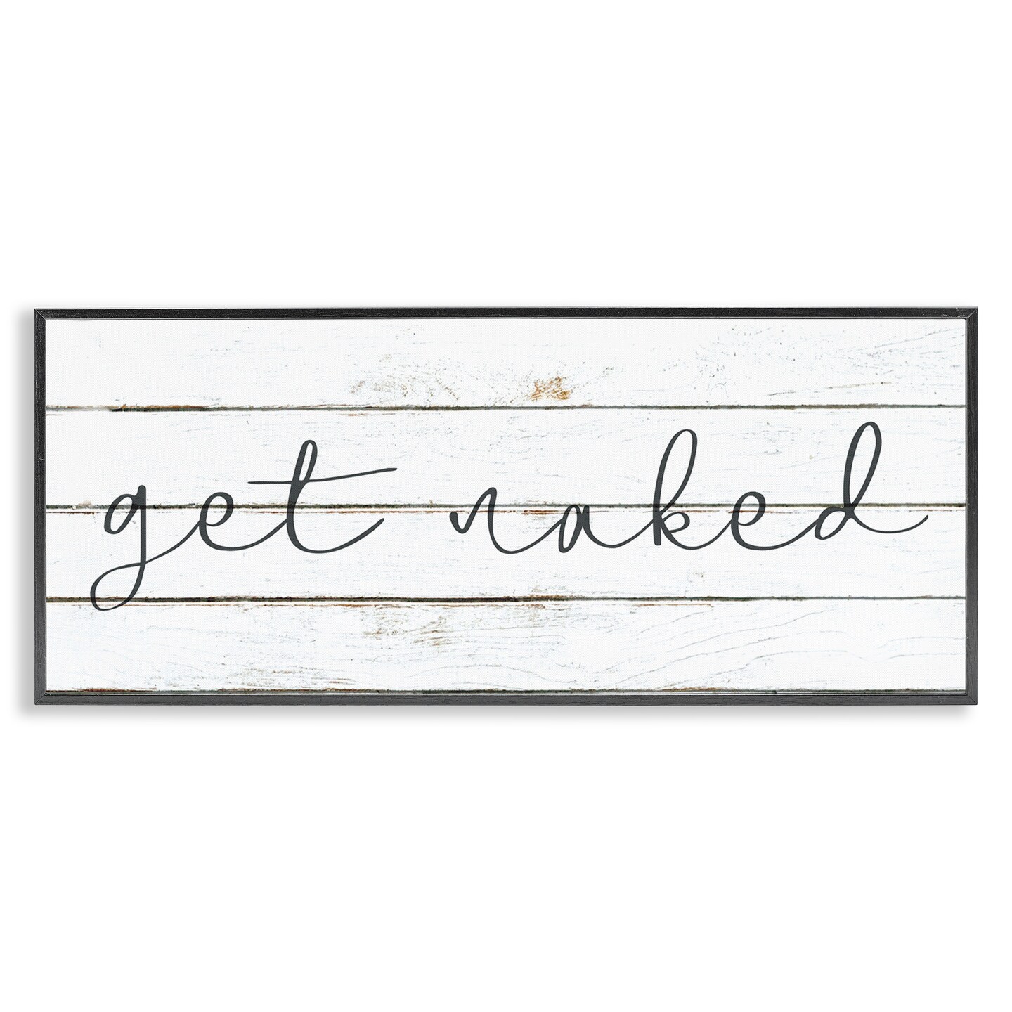 Stupell Industries Get Naked Minimal Planks Framed Giclee Art