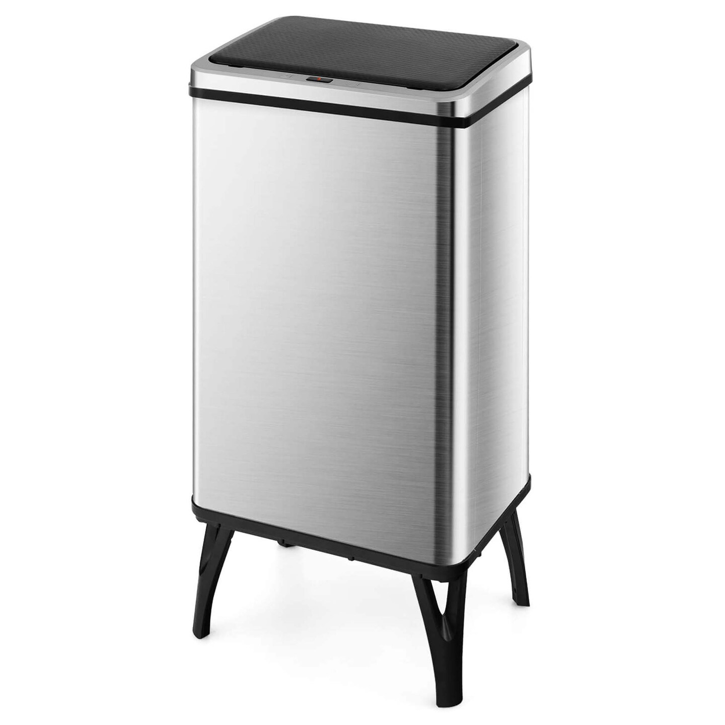 Costway Stainless Steel Trash Can 13.2 Gallon Automatic Motion Sensor Garbage Bin Silver/Black