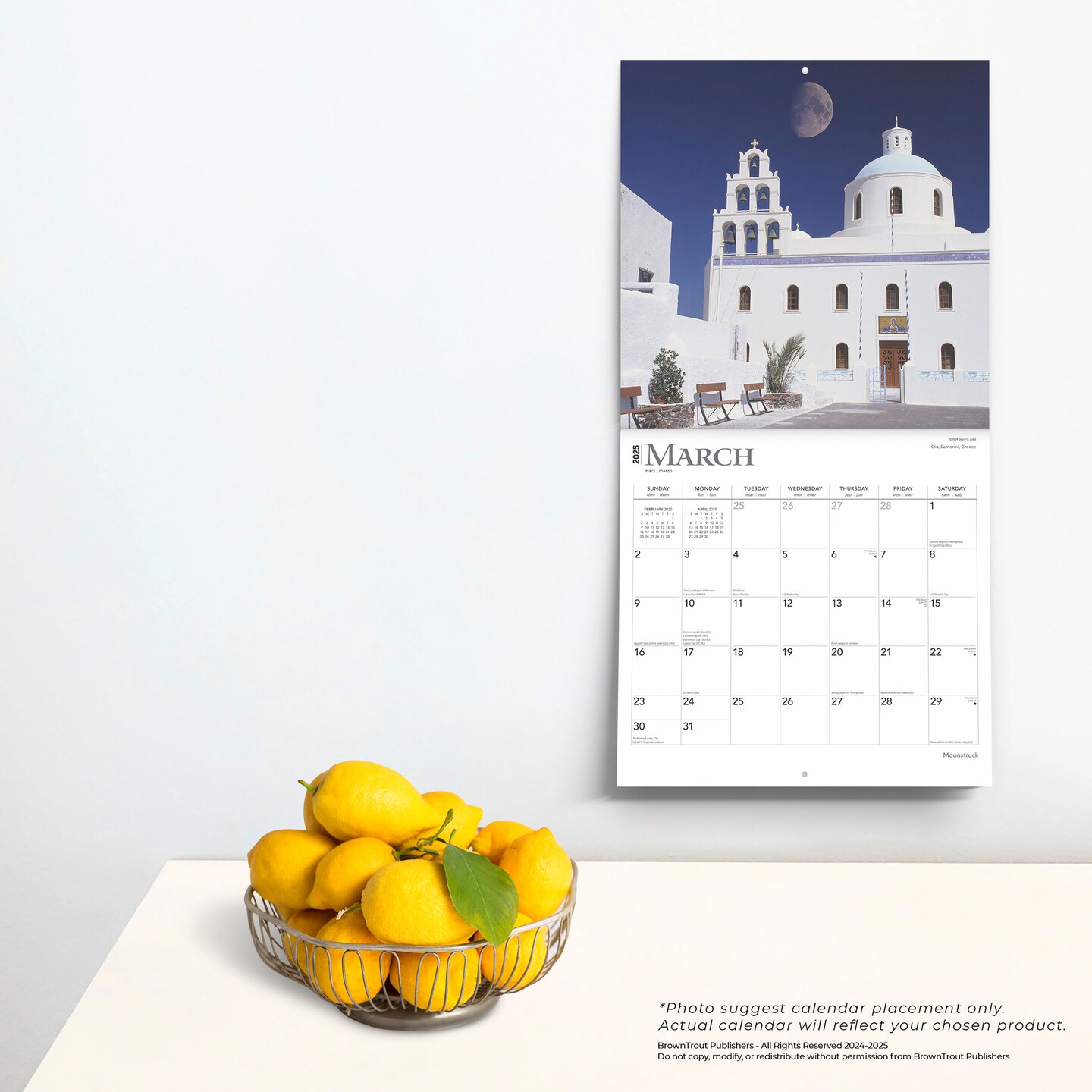 Moonstruck | 2025 12 x 24 Inch Monthly Square Wall Calendar | Foil Stamped Cover | Plastic-Free | BrownTrout | Lunar Stars Sky