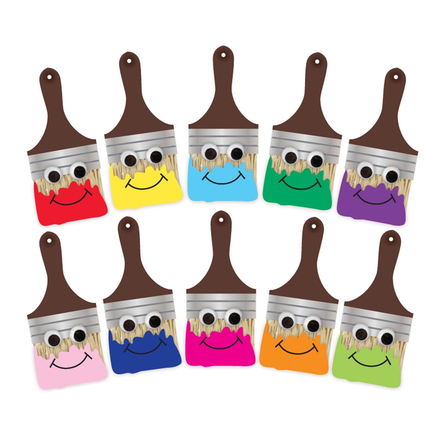 Happy Paintbrush Accents, 7&#x22;, 30 Pieces