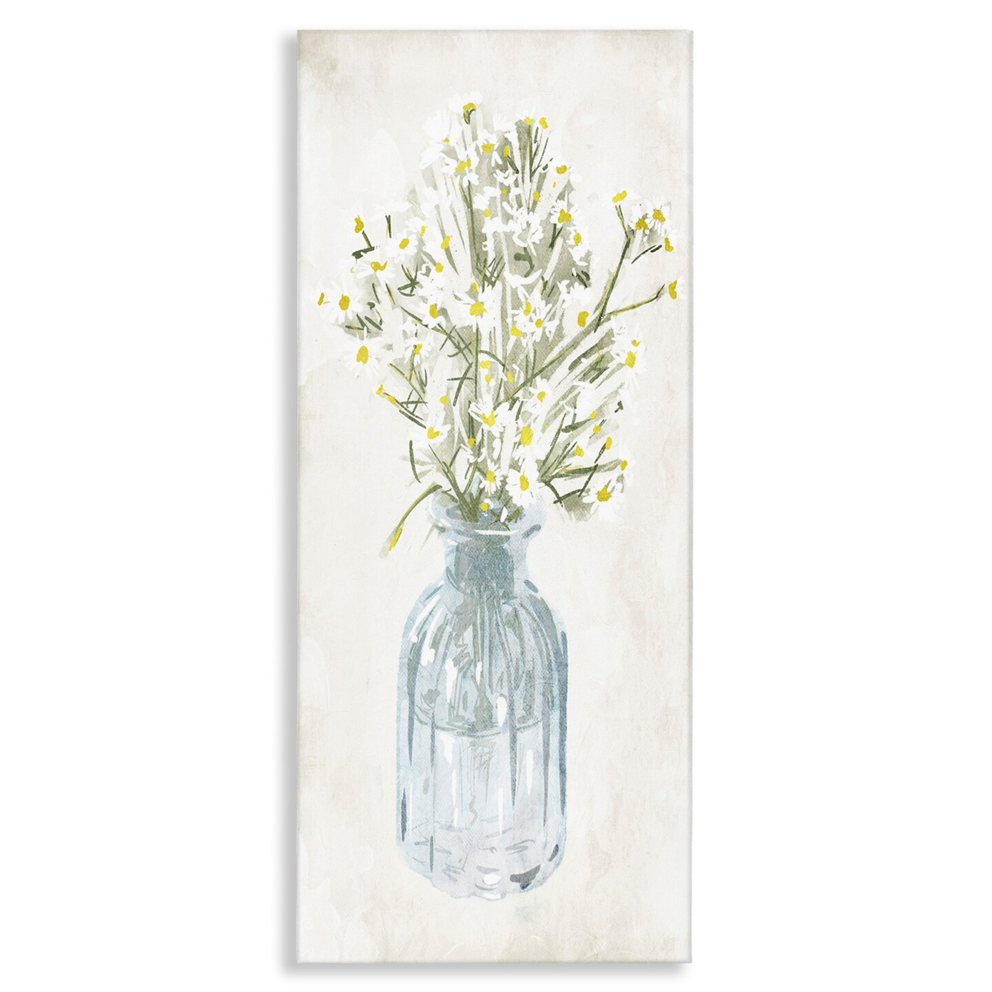 Stupell Industries Quaint White Daisies in Jar Canvas Wall Art