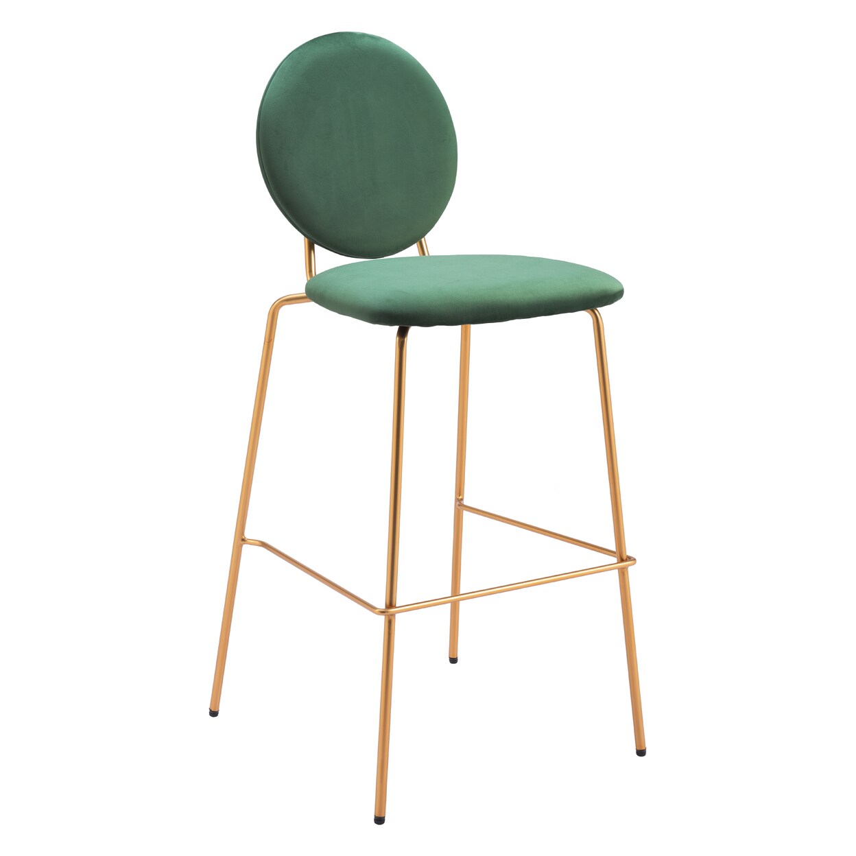 Odessa Barstools Set Of 2 Green Velvet Gold Frame Stackable