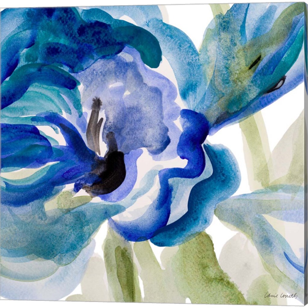 Delicate Blue Square by Lanie Loreth 14" x 14" Canvas Wall Art (Set of 2)