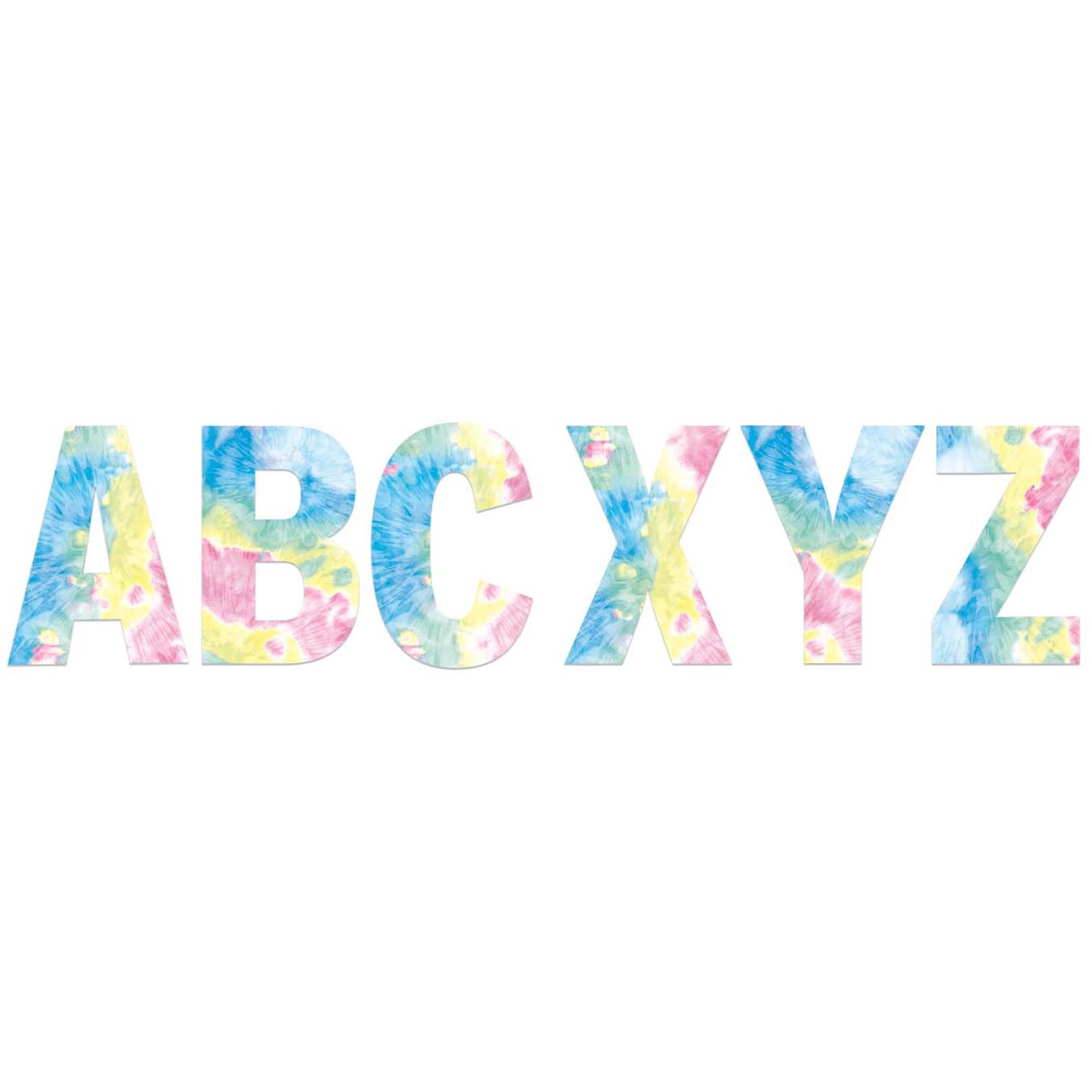Fluorescent Tie-Dye 7&#x22; Deco Letters, 129 Pieces
