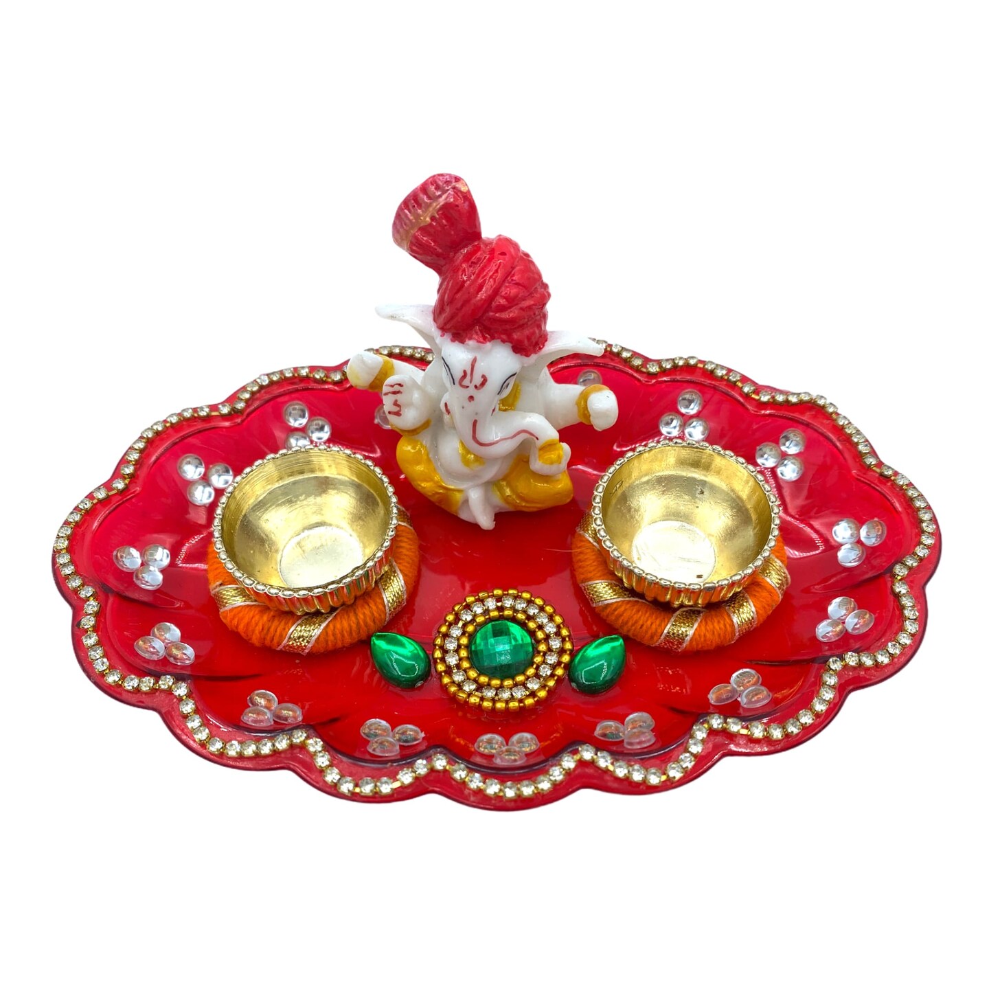 Ganesha Haldi Kumkum Holder Thali, Pooja Return Gift, Indian Housewarming Gifts, Shivratri, Wedding Favor, Navarathri Favors, Baby Shower