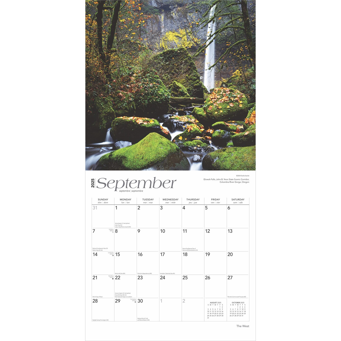 The West | 2025 12 x 24 Inch Monthly Square Wall Calendar | Plastic-Free | BrownTrout | USA United States of America Scenic Nature