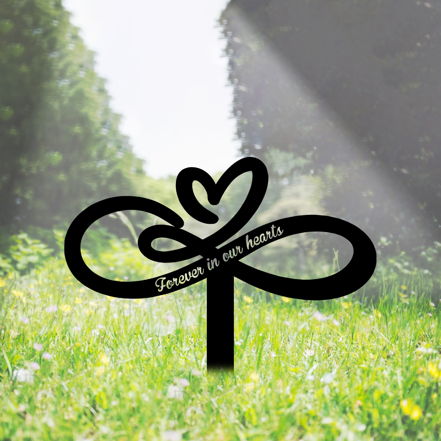 Custom Grave Decorations For Cemetery Stake Forever, Graves Cemetery Memorial Stake, Cemetery Metal Stake, Personalized Grave Outdoor Stake