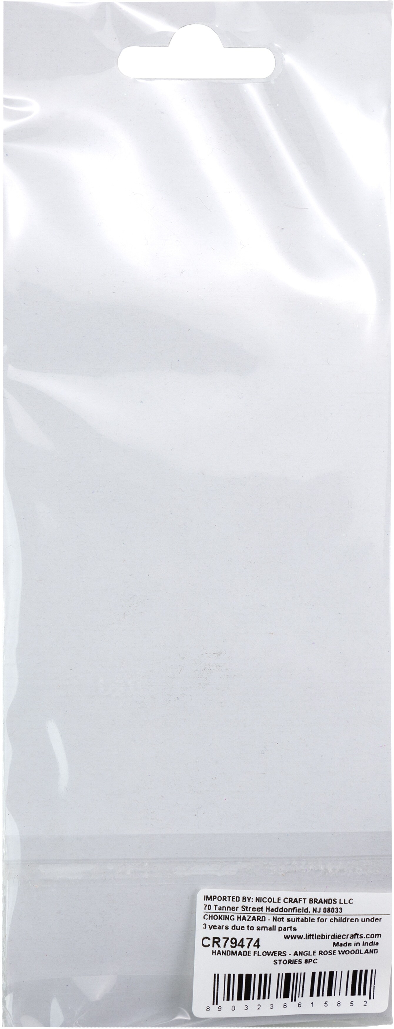 Little Birdie Angel Rose Paper Flowers 8/Pkg-Woodland Stories