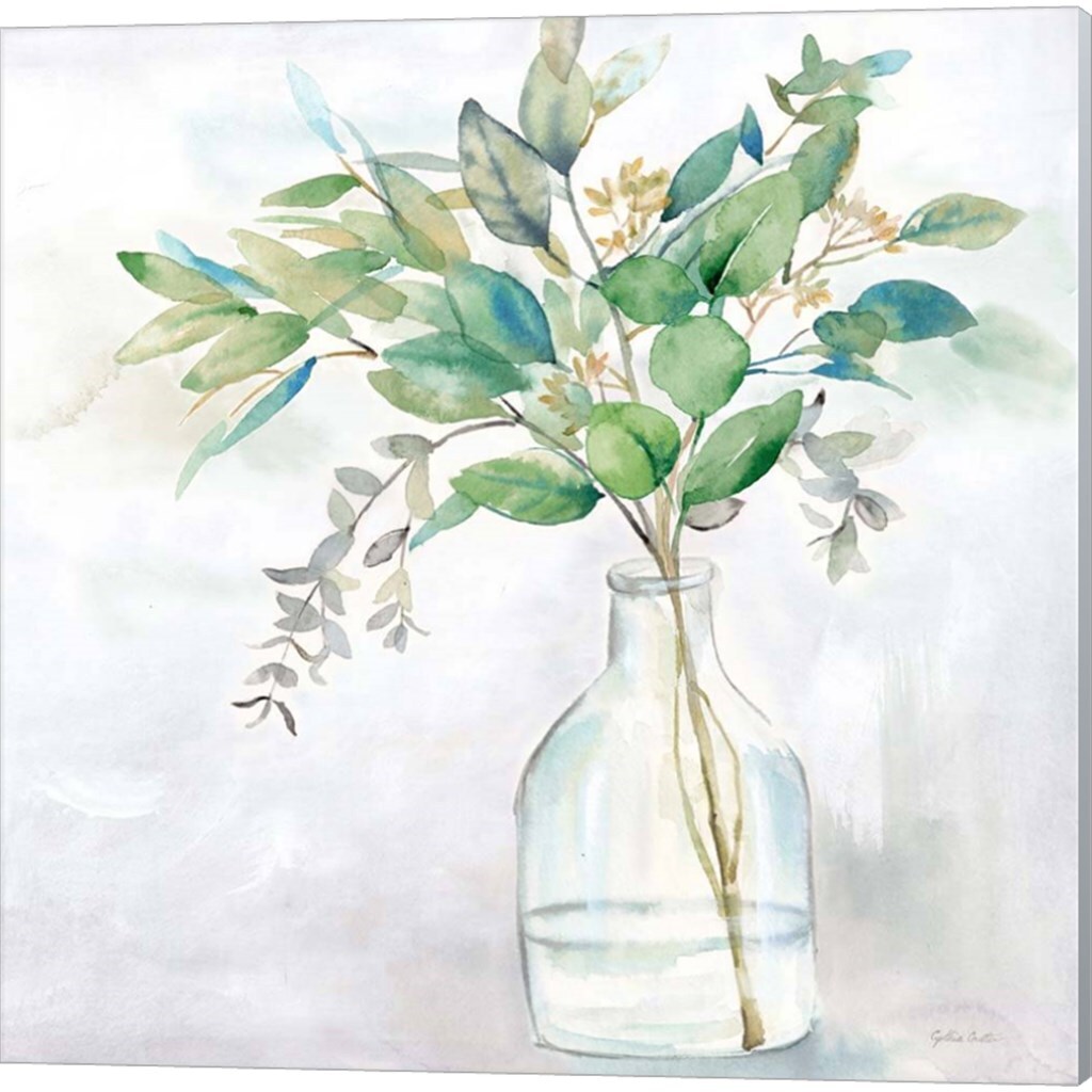 Eucalyptus Vase by Cynthia Coulter 14" x 14" Canvas Wall Art (Set of 2)