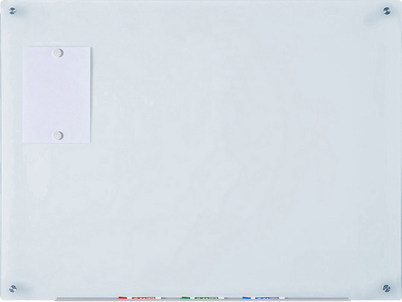 Audio-Visual Direct Magnetic White Glass Dry-Erase Board Set Includes Magnets, Hardware &#x26; Marker Tray
