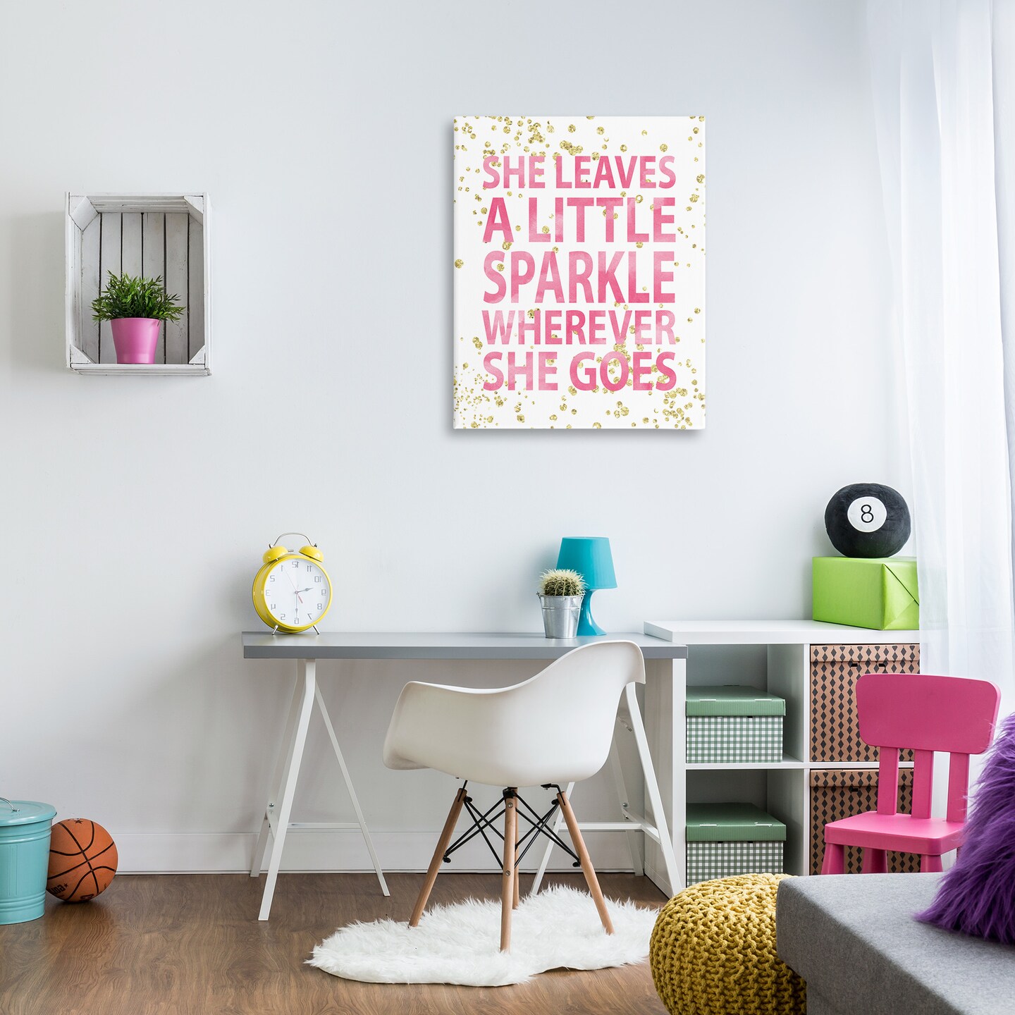 Stupell Industries Leaves A Little Sparkle Phrase Canvas Wall Art