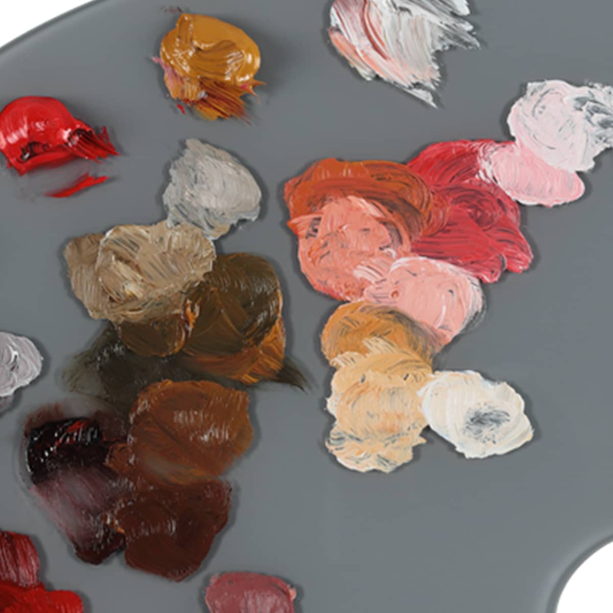 New York Central Grey Tempered Glass Palette 10x14&#x22; Oval &#x2013; Scratch-Resistant, Easy-to-Clean Artist Palette for Precise Color Mixing, Reduced Glare, Solvent-Resistant