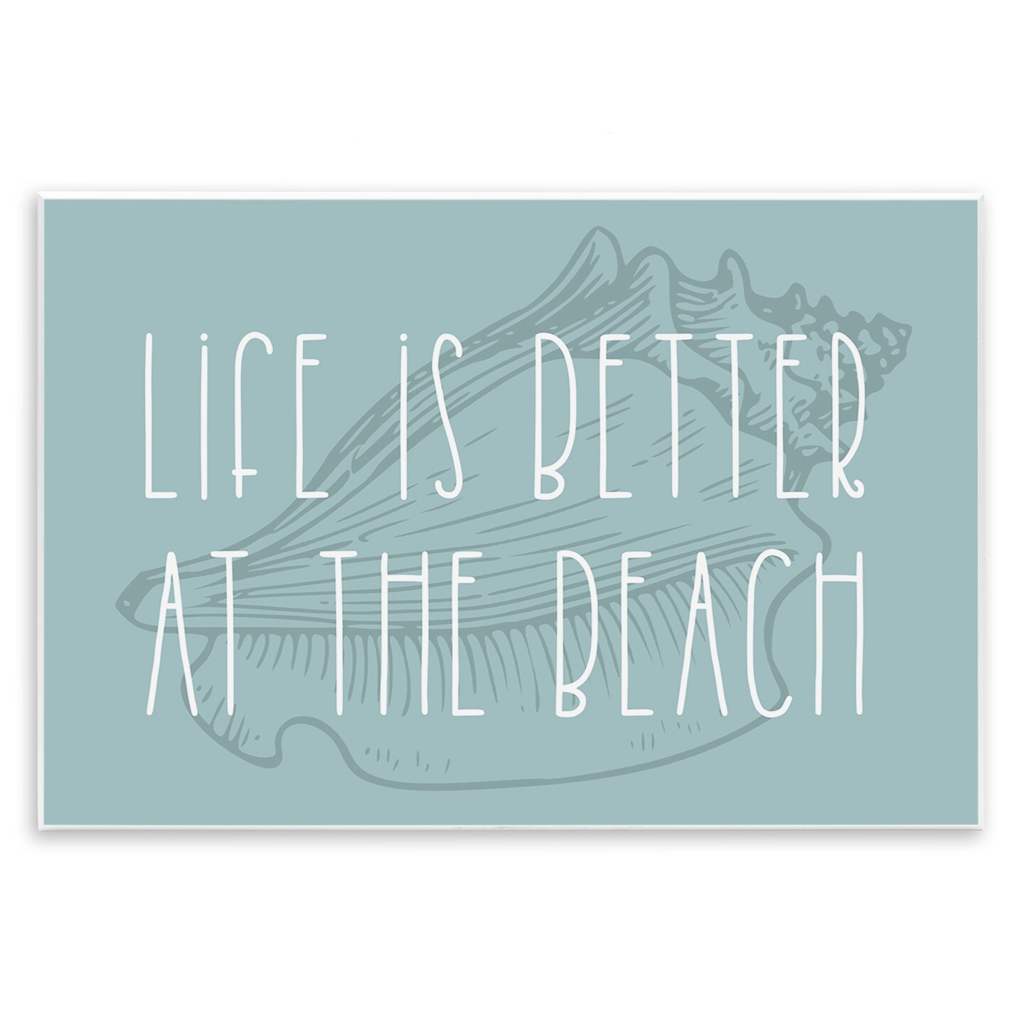 Stupell Industries Better at Beach with Shell Wall Plaque Art
