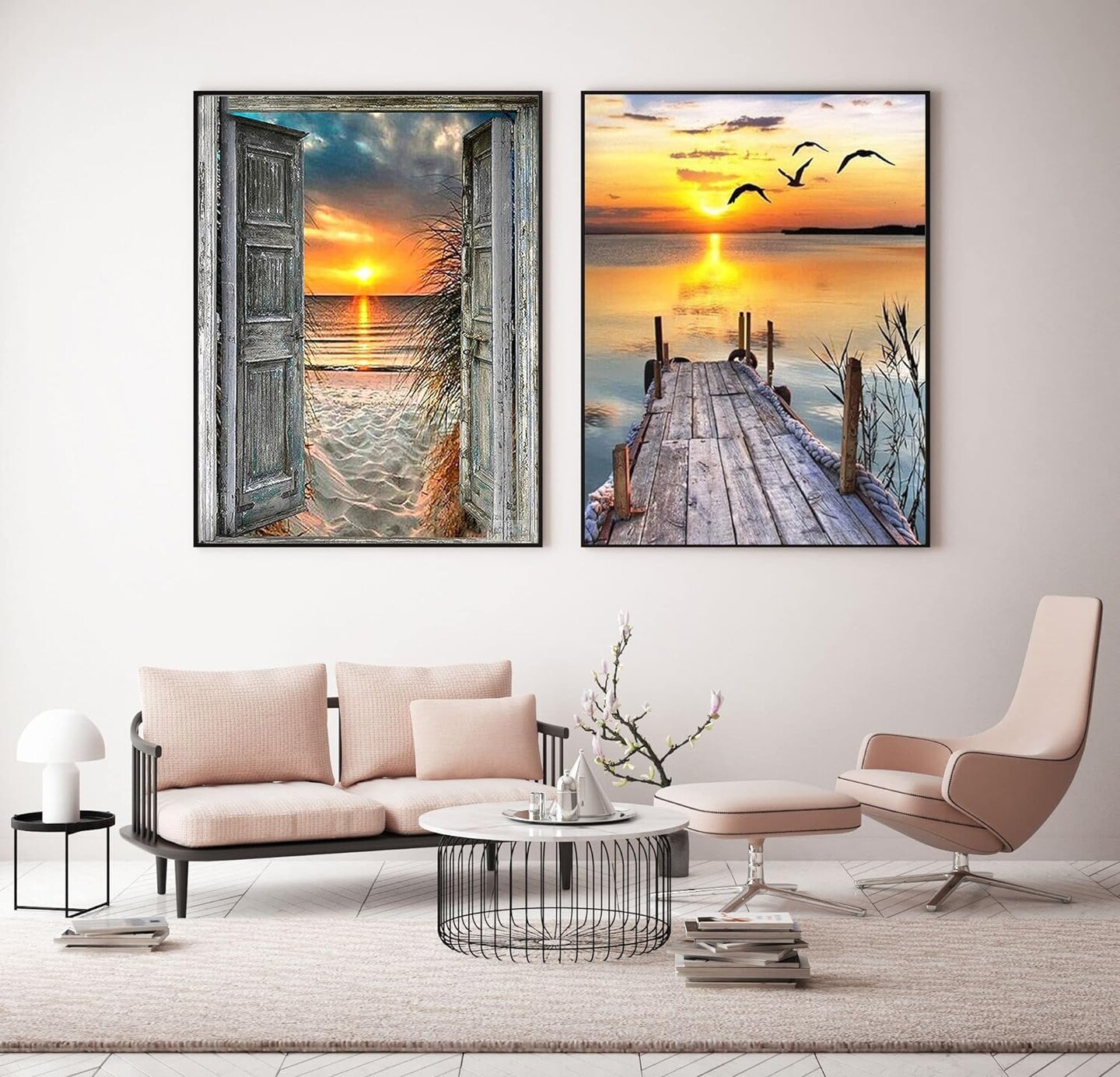 4 Pack Diamond Painting Kits for Adults Beginners,DIY 5D Beach Landscape Diamond Art Kits,Round Full Drill Seaside Sunset Scenery Gem Art Kit,Home Wall Decor 9.8 x 13.8 inches