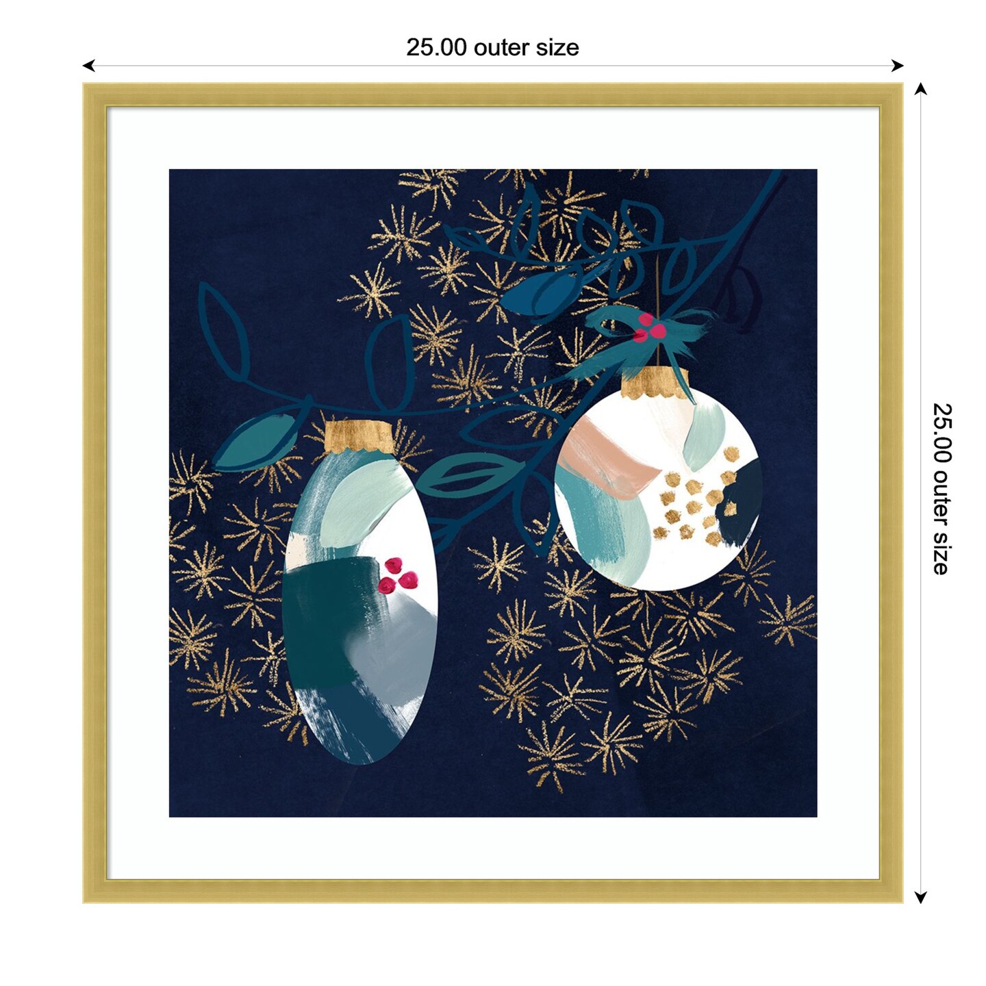 Crafty Blue Christmas I by Jennifer Paxton Parker Wood Framed Wall Art Print