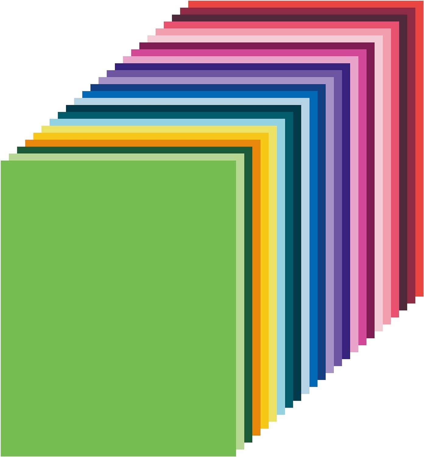 120 Sheets Colored Card Stock Printer Paper, 120Gsm 32Lb 24 Colors Pastel Construction Paper for Scrapbook School Office Printing DIY Craft (120GSM)