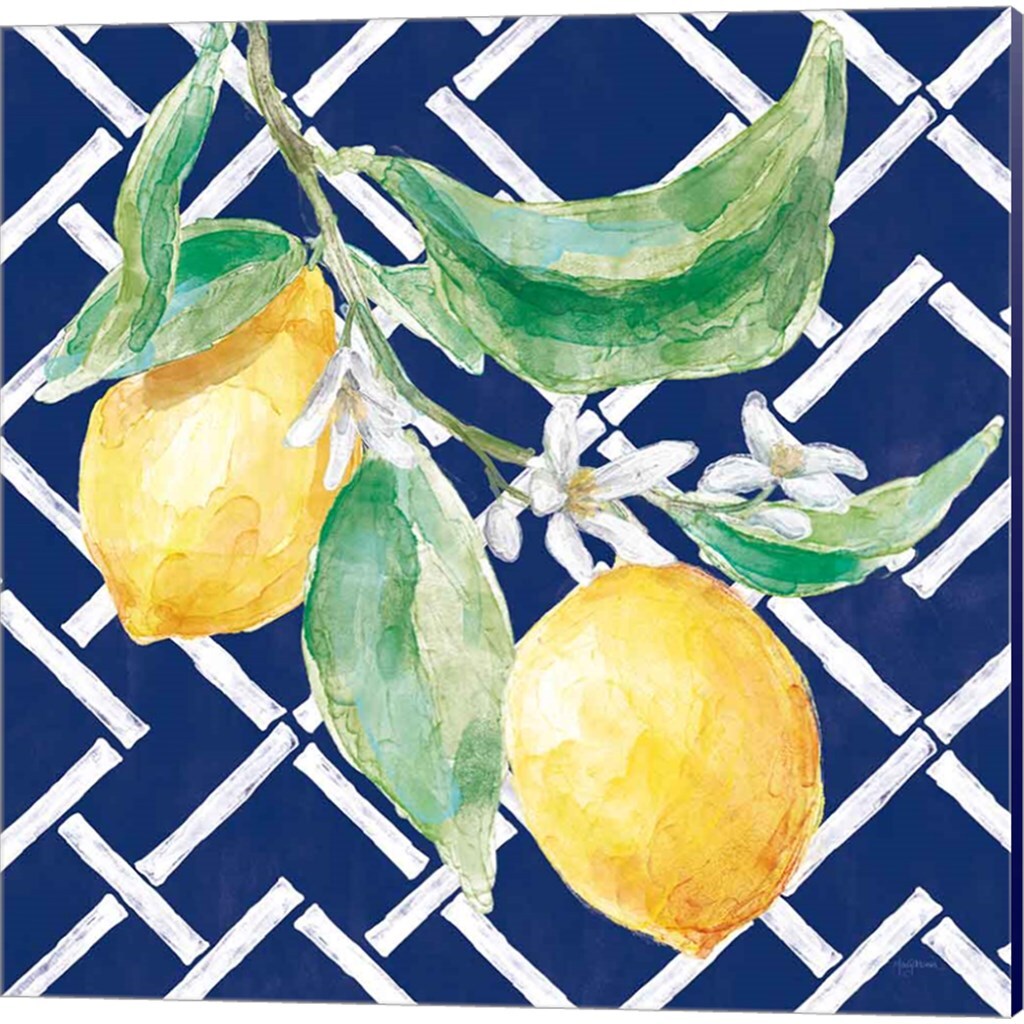 Everyday Chinoiserie Lemons by Mary Urban 14" x 14" Canvas Wall Art (Set of 2)