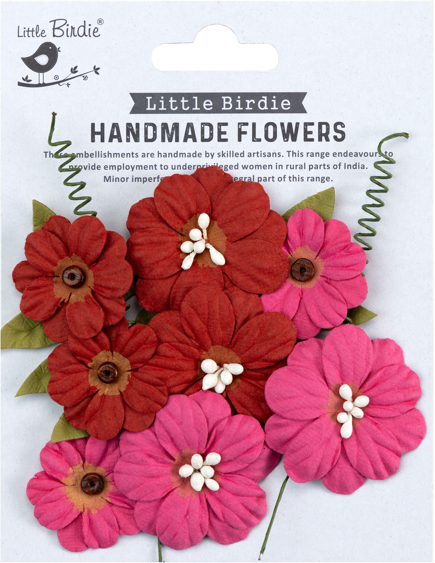 Little Birdie Fiorella Paper Flowers 12/Pkg