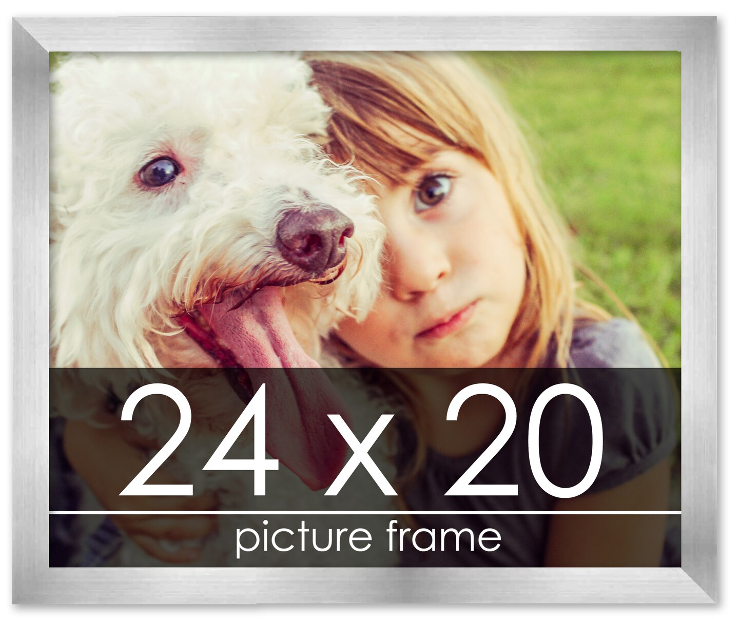 24x20 Solid Wood Picture Frame with UV-Resistant Acrylic & Acid-Free Backing, Available in 6 Finishes: Matte Black, Matte White, Metallic Bronze, Silver, Natural Wood Grain & Mahogany