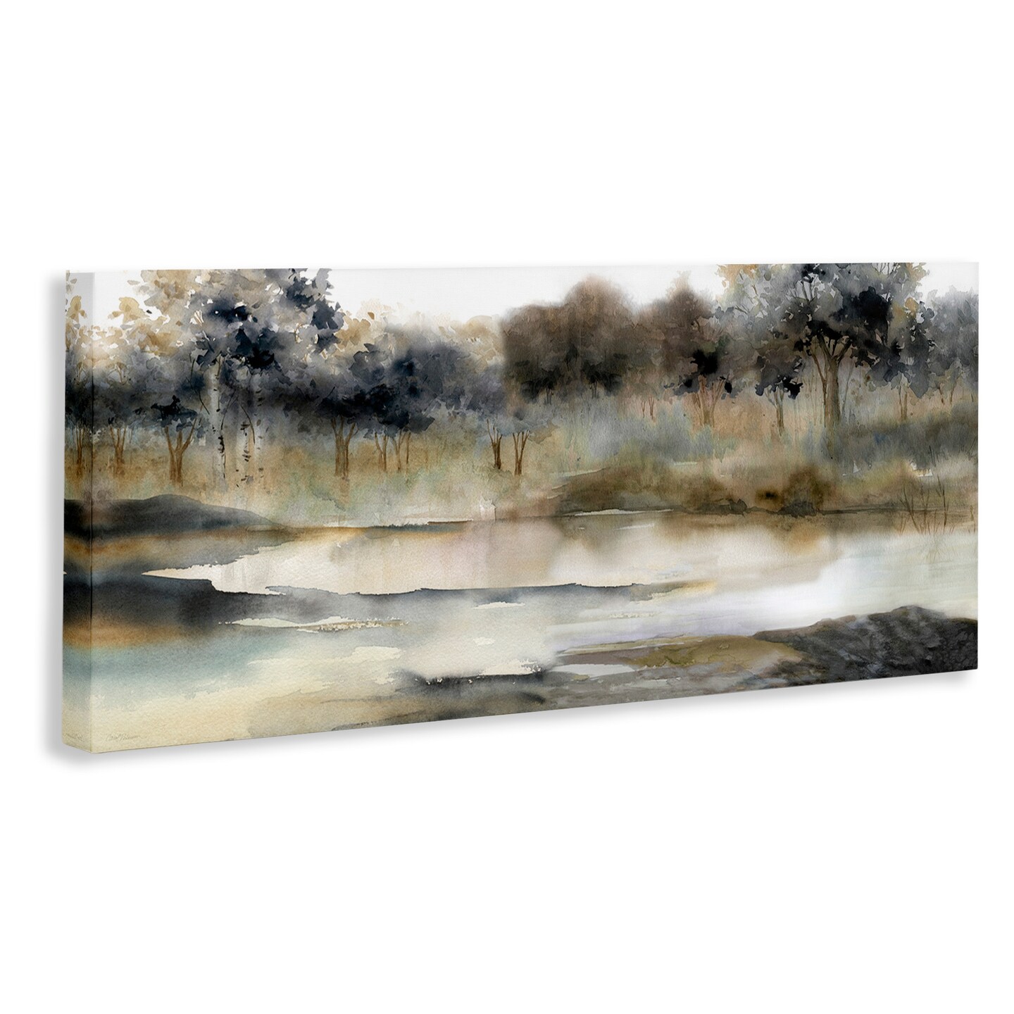 Stupell Industries Trees By Lakeside Landscape Canvas Wall Art